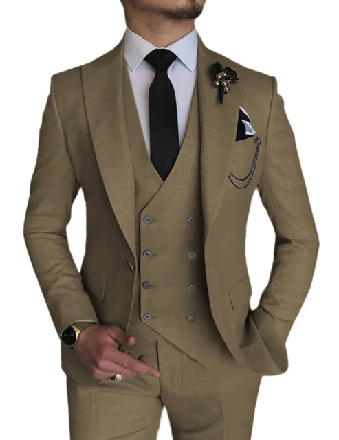 SZMANLIZI 2022 New Arrival Yellow Tuxedos Groom Prom Male Dress Wedding Suits Business Men's Suit 3 Piece Set (Jacket+Pant+Vest)