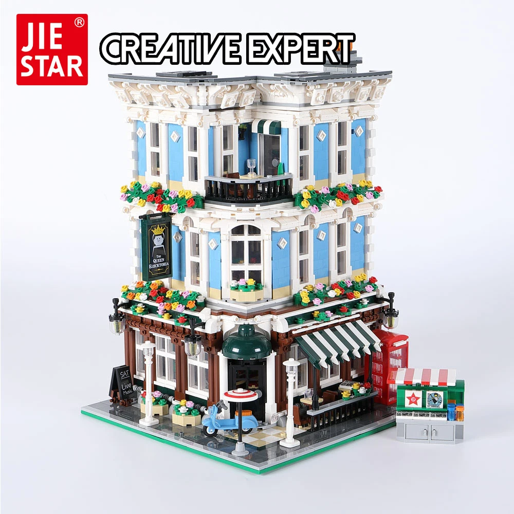 

89110 креативный эксперт MOC Queen музыкальный бар улица вид брактория модульная модель дома Строительные блоки кирпичи игрушки центр кафе