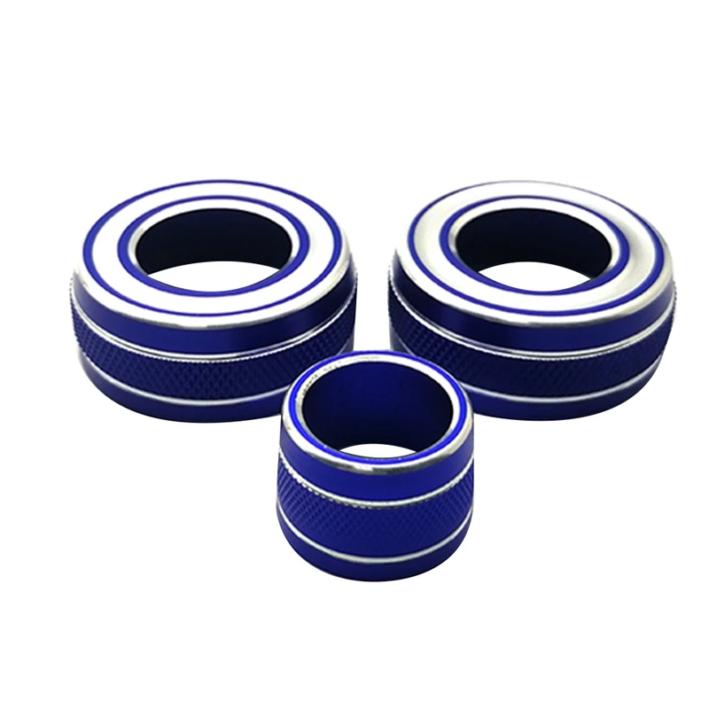 

3Pcs Headlight Wiper Knob Trim Ring Cover For 2014-2019 Chevy C7 Corvette Aluminium Trim Interior Accessories Blue