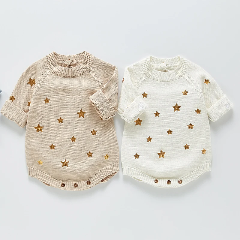 

Трикотажные комбинезоны для маленьких девочек в Корейском стиле с вышивкой блестками и длинными рукавами женский осенне-весенний комбинез...