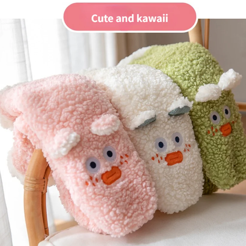 Fluffy Sock Womens Winter Warm Non Slip Sleeping Kawaii Cute Funny Female Cartoon Fuzzy Slipper Sock Christmas Gift Coral Velvet