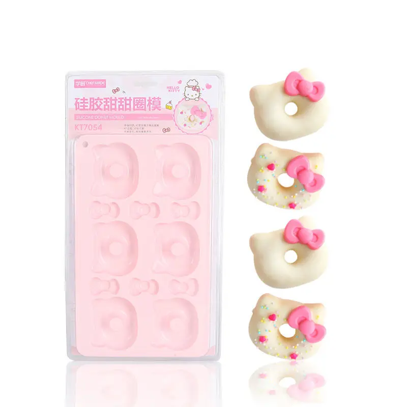 

Kawaii Hello Kitty Mould Anime Sanrioed Diy Cake Chocolate Bake Stereotype Summer Ice Mold Kitchen Silica Gel Cooking Tools Gift