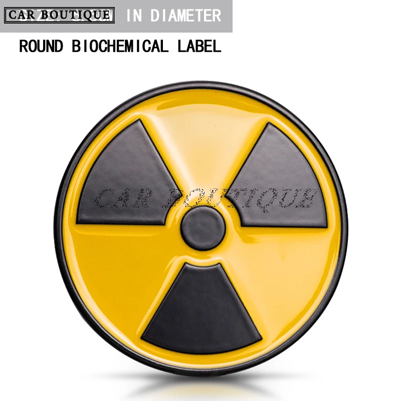 

Metal Material Radioactive Sign Stickers Zombie Control Dangerous Biological and Chemical Weapons Logo Side Door Metal Tail Logo