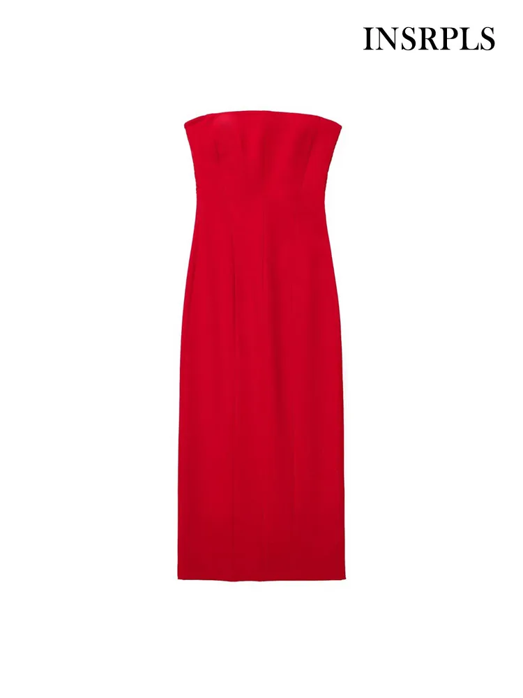 

Женское платье-футляр на молнии, без бретелек