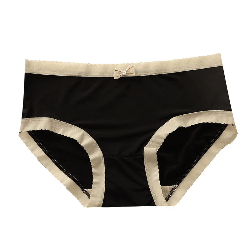 3Pcs/set Women Pure Cotton Underwear Seamless Ice Silk Breathable Soft Briefs Mid-Waist Underpants Female Skin-Friendly Lingerie - купить по