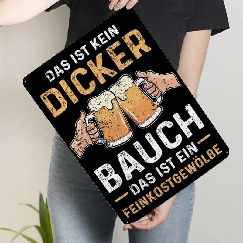Металлический постер с надписью Bier Dicker Bauch Sprche музыкальный Декор для дома