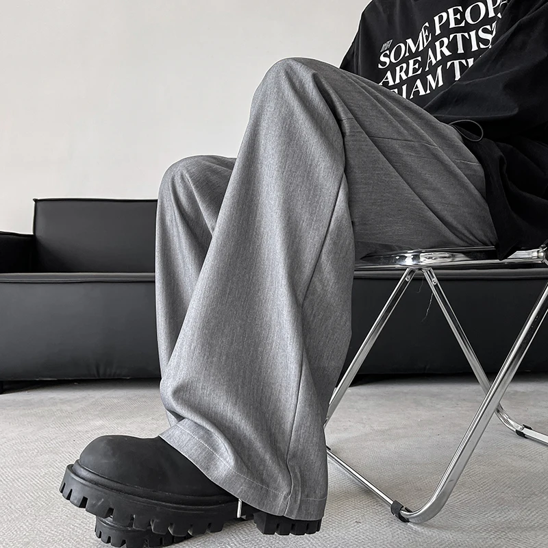 Брюки мужские с эластичным поясом модные штаны в Корейском стиле свободные