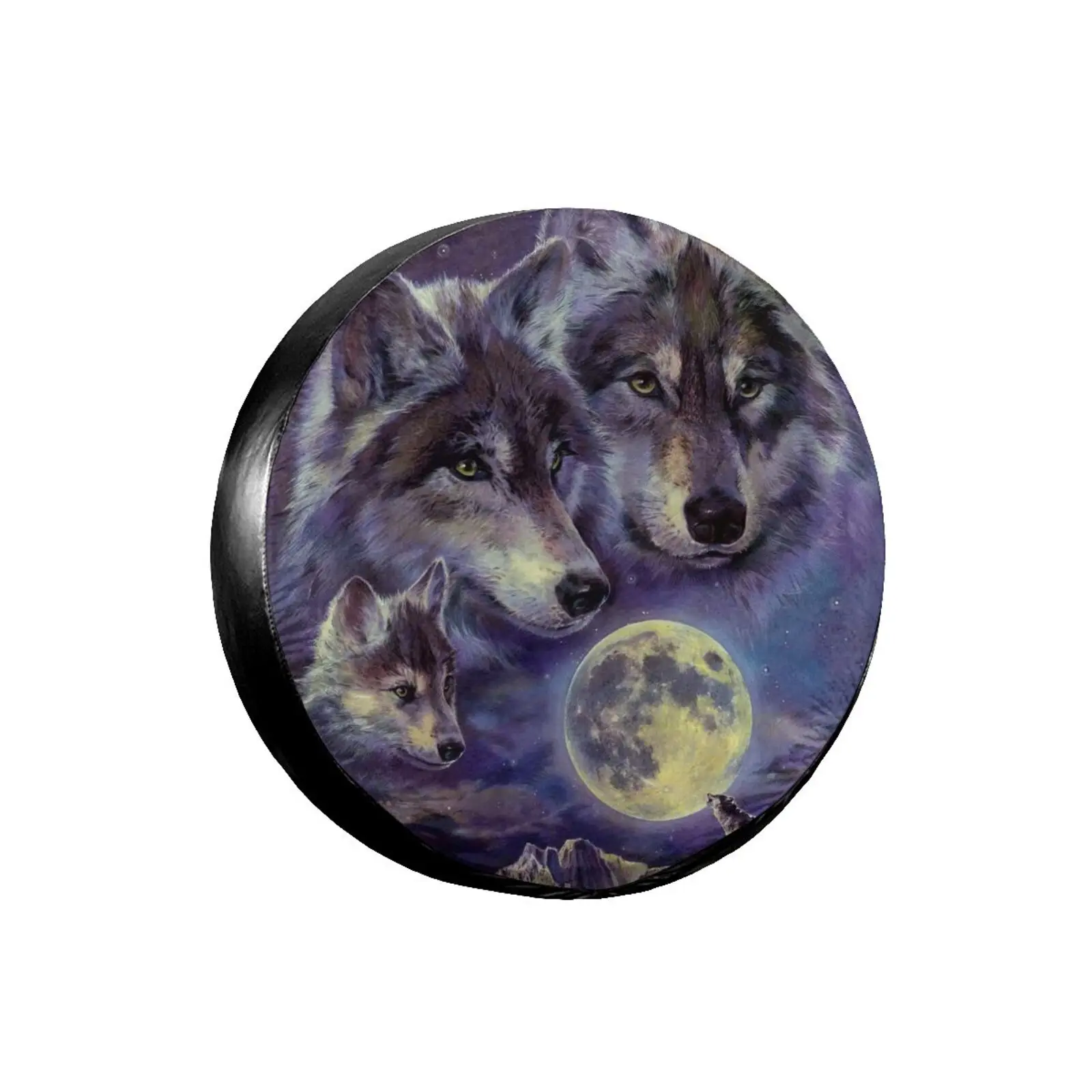 

3D Printed Wolf Spare Tire Cover Waterproof Dust-Proof UV Sun Wheel Tire Cover Fit for Jeep,Trailer,