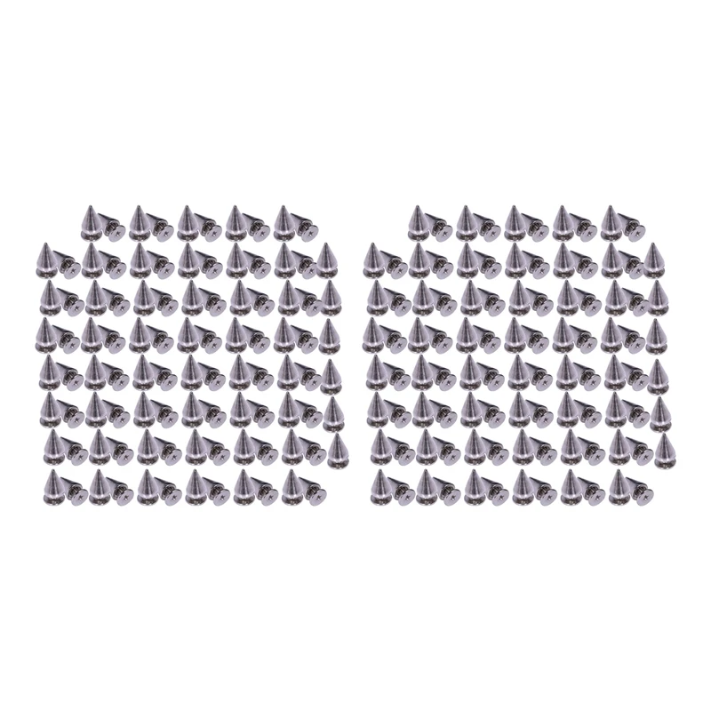 

200 шт./набор, серебристые конусные шипы 9,5 мм