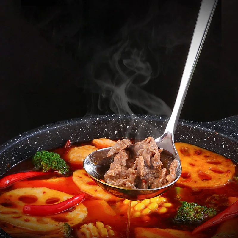 Ложка из нержавеющей стали с длинной ручкой дуршлаг горячий горшок половник для