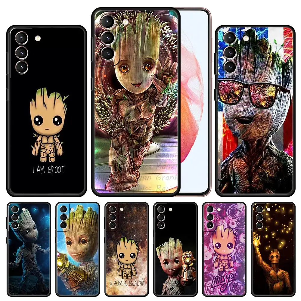 Чехол с супергероями Marvel Groot для Samsung Galaxy S20 S21 FE S22 Ultra 5G S10 Lite S10e S9 S7 S8 Plus черный