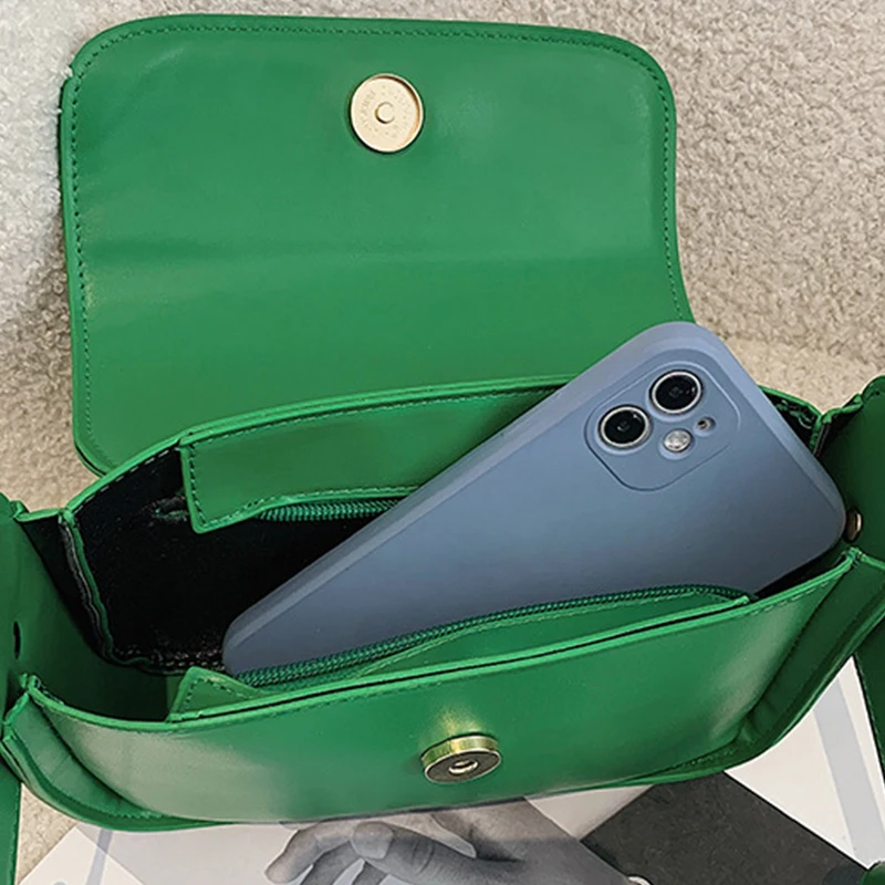 Retro Solid Color Saddle Bag High Quality Leather Shoulder Bags for Women 2023 New Simple Ladies Crossbody Bag Designer Handbags