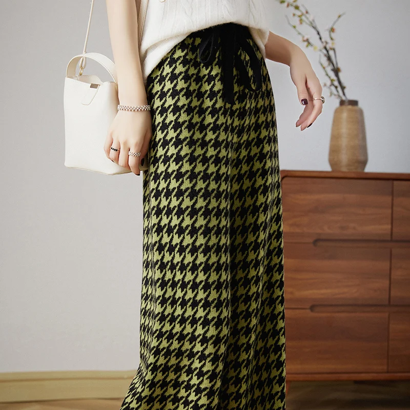 Новинка Осень-зима 2023 женские эластичные вязаные мягкие брюки из 100% мериносовой