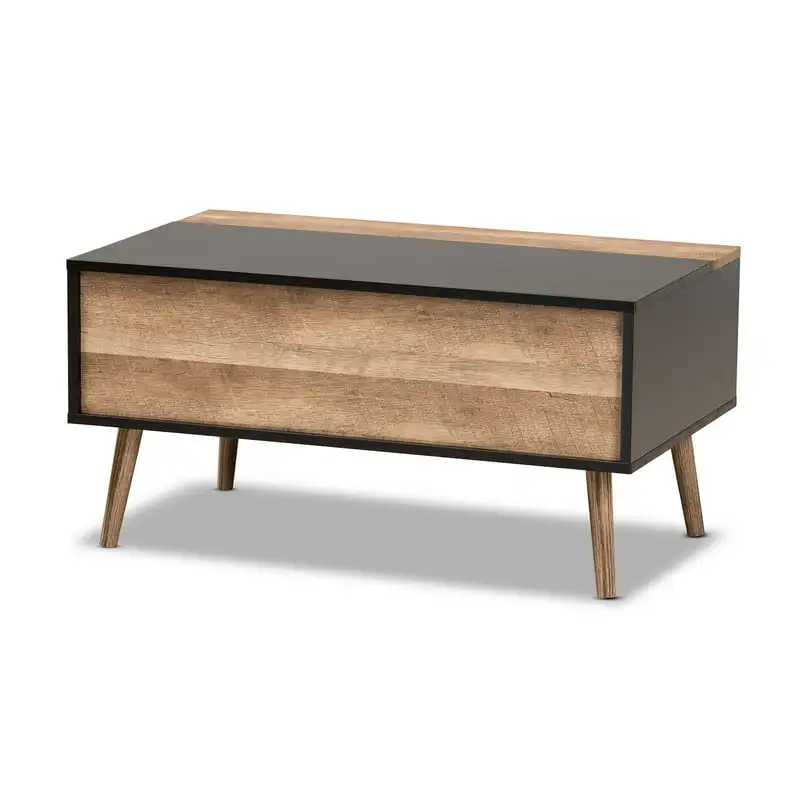 

and Contemporary Two-Tone Black and Rustic Finished Wood Lift Coffee Table with Storage Compartment Small end table End table