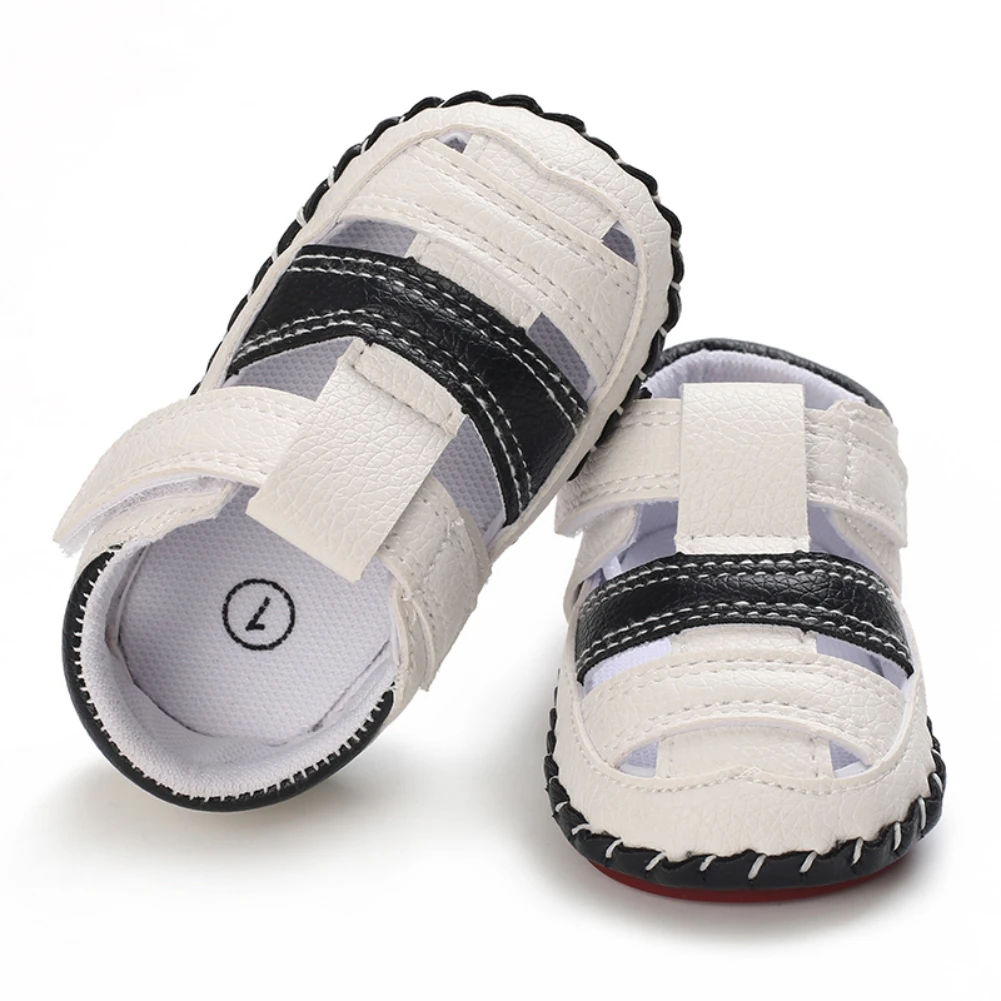 

Сандалии для мальчиков 0-18 месяцев, ПУ кожа, мягкая подошва, повседневная обувь для первых шагов, летняя обувь для новорожденных