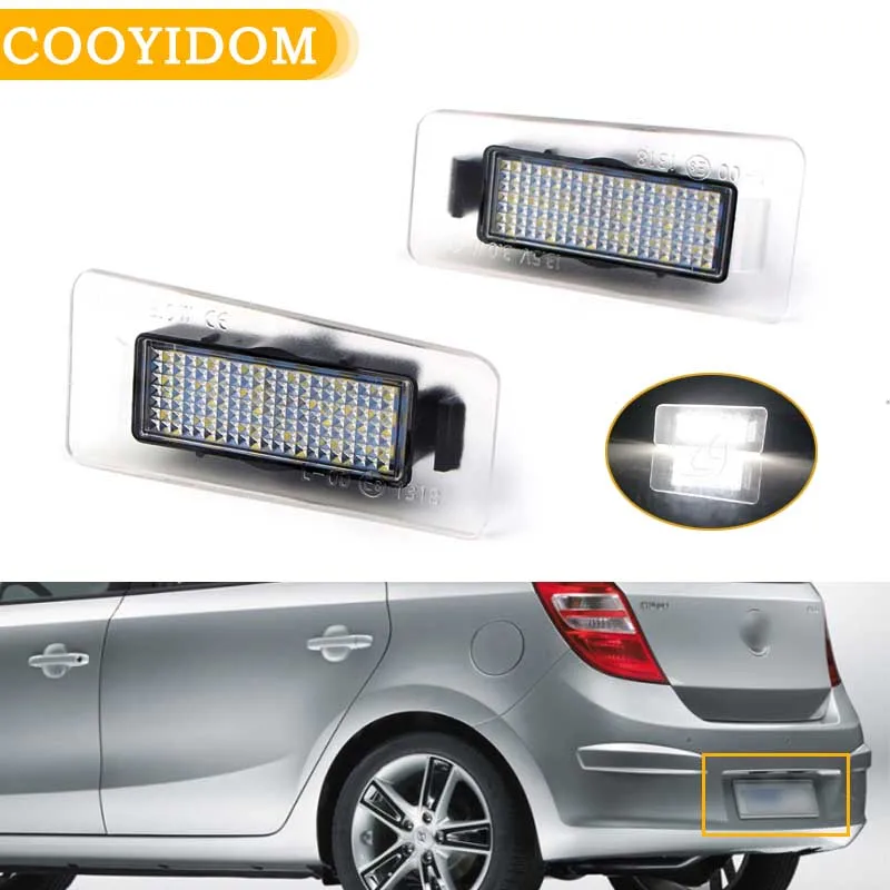 

2x LED Car Light Number License Plate Lamp For Hyundai CW Estate Elantra I30 For Kia Ceed/Cerato/Forte Error Free 18 3528 SMD