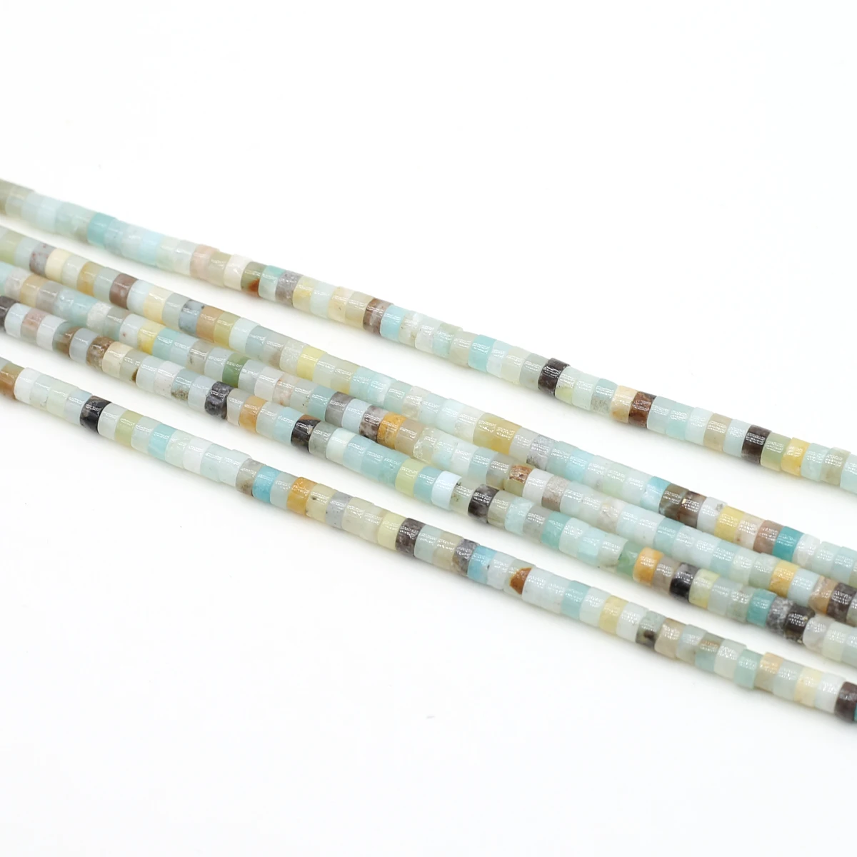 

Faceted Natural Stone Amazonite Beads 2x4mm Cylindrical Loose Spacer Beads for Jewelry Making DIY Necklace Accessories Wholesale