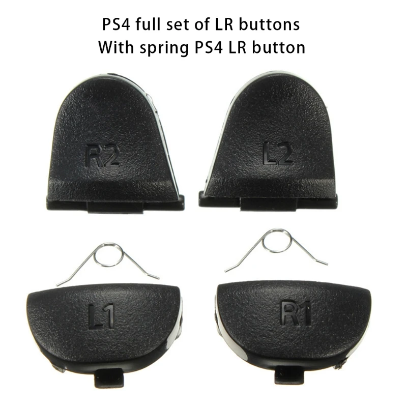 066A Playsets Black Replaced Parts R2 R1 L2 L1 Trigger Button & Springs Compatible with PS4 l2 r2 Repairing Parts Props