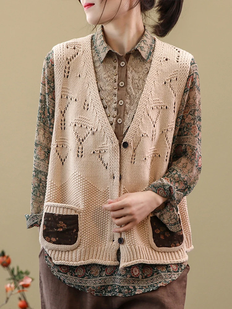 Женский винтажный Трикотажный жилет Max LuLu весенний с V-образным вырезом и