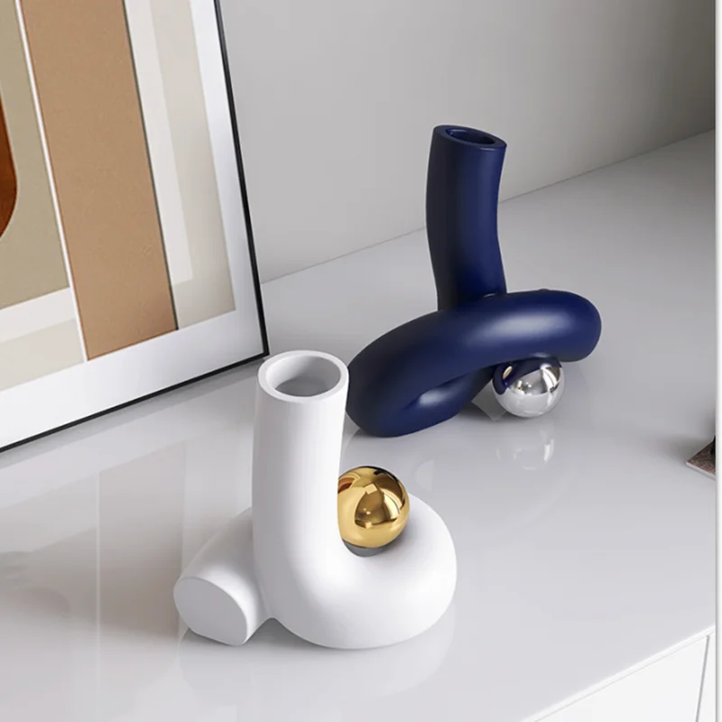 

Nordic Resin Vase Home Desktop Decoration Decoration Living Room Flower Arrangement Dried Flower TV Cabinet Table Decoration