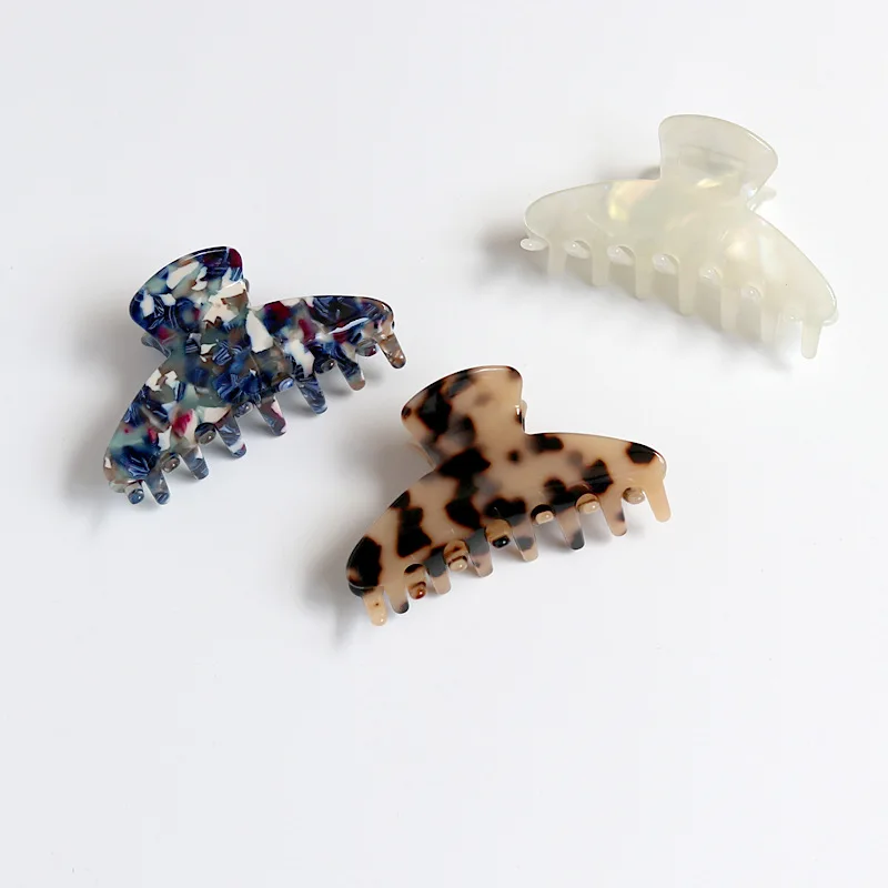 

2021 New INS Korean Accetate Print Acrylic Hairpins Hair Clip Crab Hair Claws Clamp for Women Hair Accessories Headdress