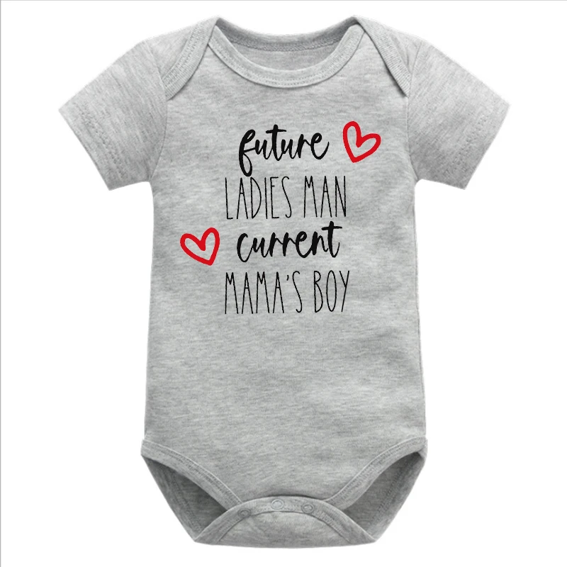 

Valentine's Day Baby Boy Clothes Future Ladies Man Current Mama's Boy Bodysuit Valentine Outfit Baby Boy Romper 7-12m Gift