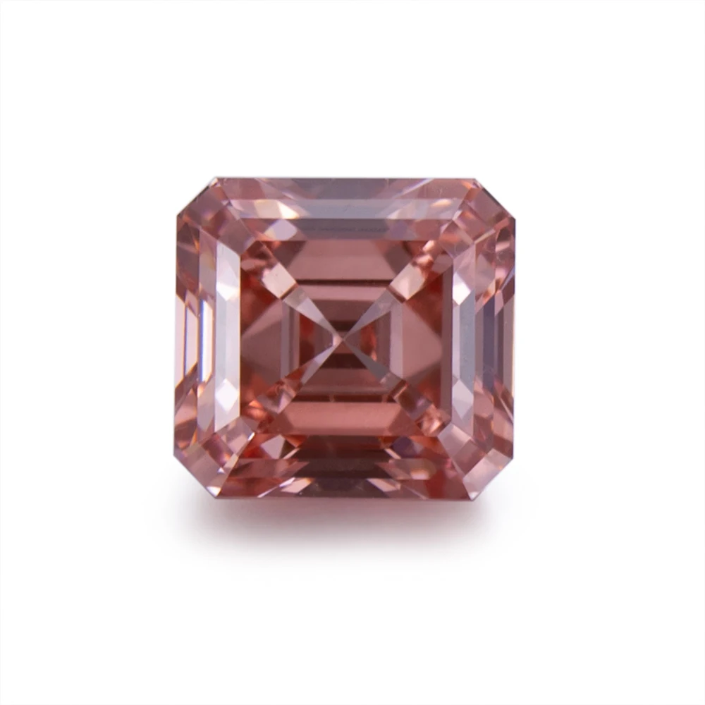 

Lab Grown Diamond Emerald CVD Fancy Intense Orange Pink VS1 1.0ct