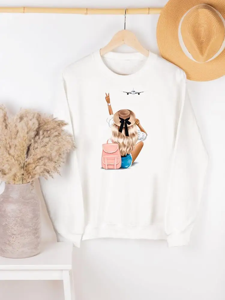 

Женские пуловеры в стиле 90-х для путешествий, модные женские толстовки с принтом на осень и осень, женские весенние свитшоты с графическим п...