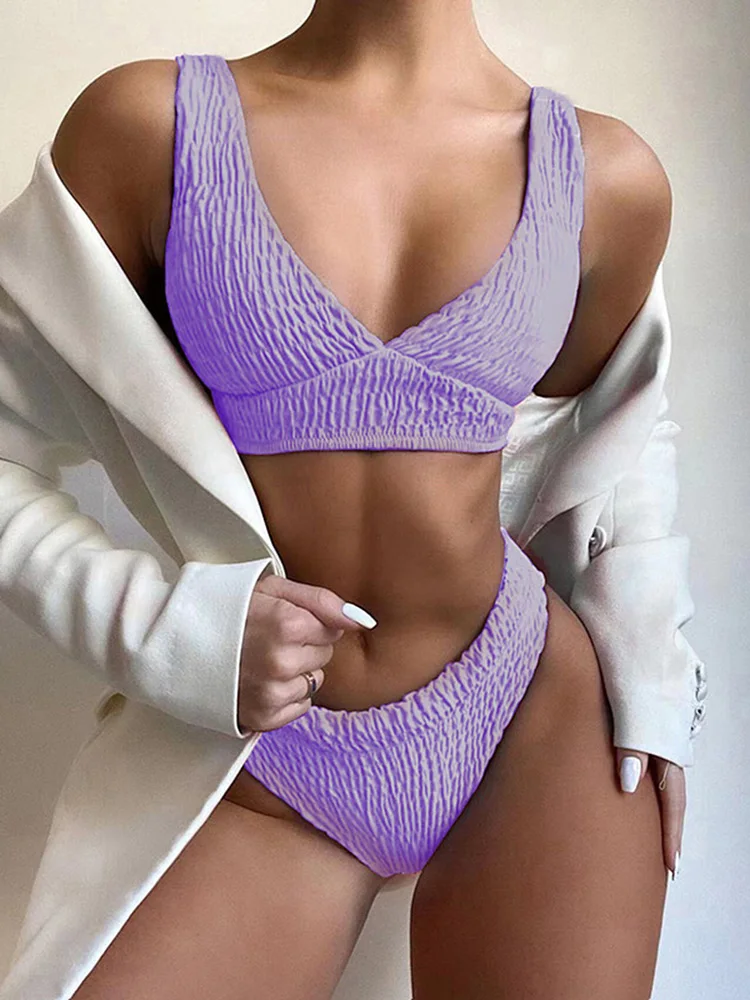 Пикантные бикини INGAGA женские купальники с пуш-ап купальник рюшами купальный