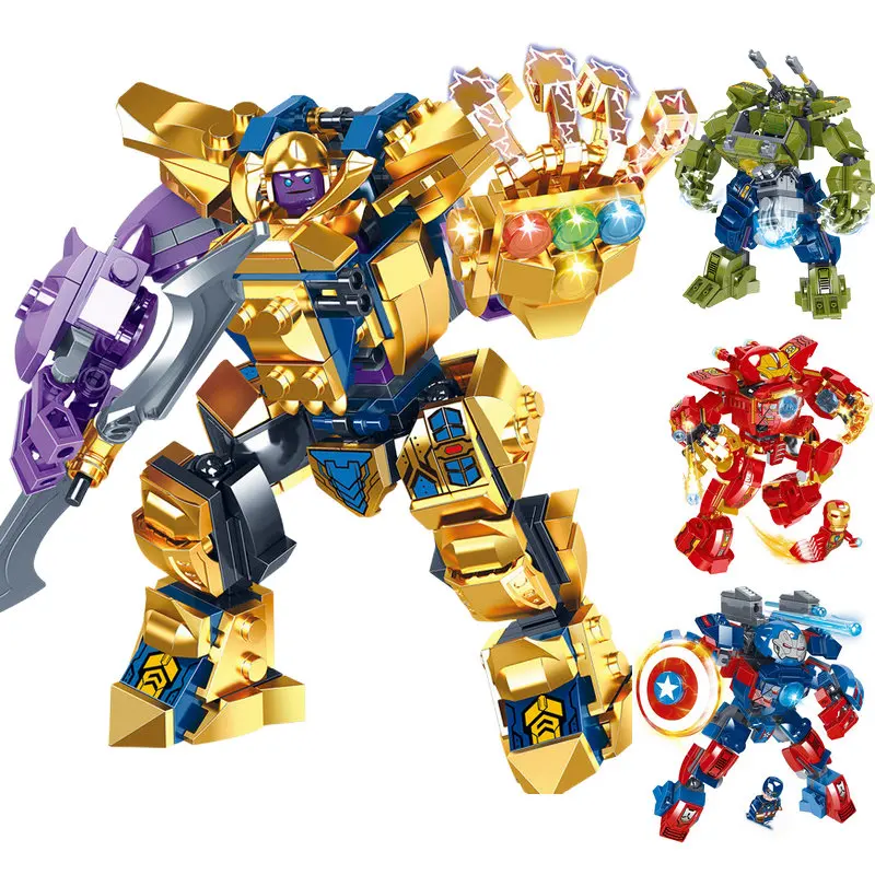 

Lewan 2077 Steel Mech Hulk American Team Killer Assembled Building Blocks Model Boy Toy Gift Compatible with Lego