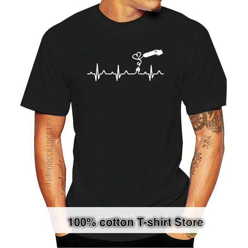 

Новинка 2019, модная брендовая одежда, летняя футболка из 100% хлопка с коротким рукавом, Парикмахерская, стиль сердцебиения, рубашка с индивиду...