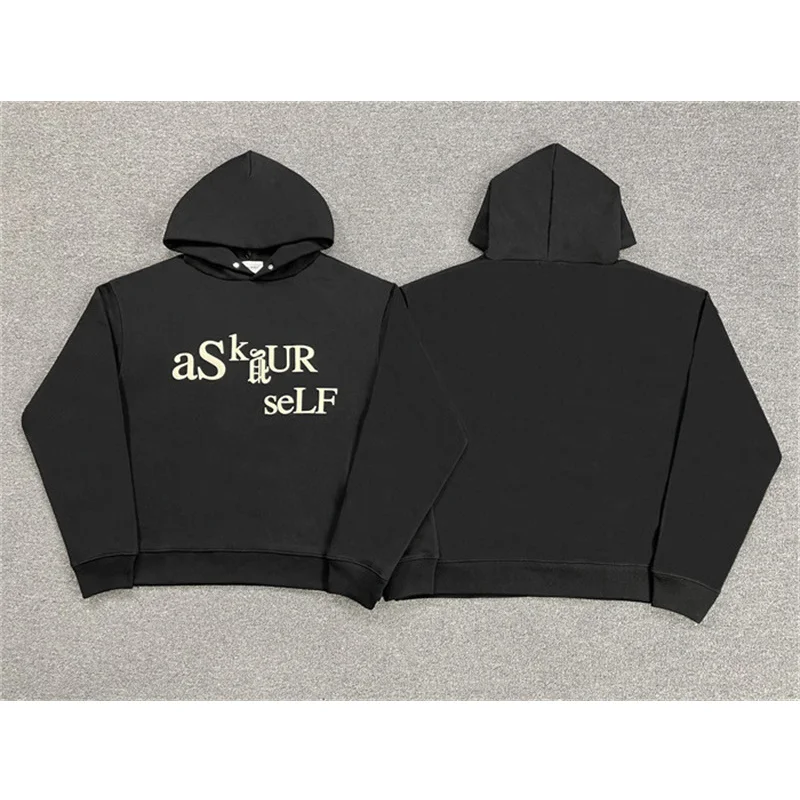 

2023 Askyurself Autumn Winter High Street Old Wash Lettered Print Men's And Women's Loose Sports Hoodie