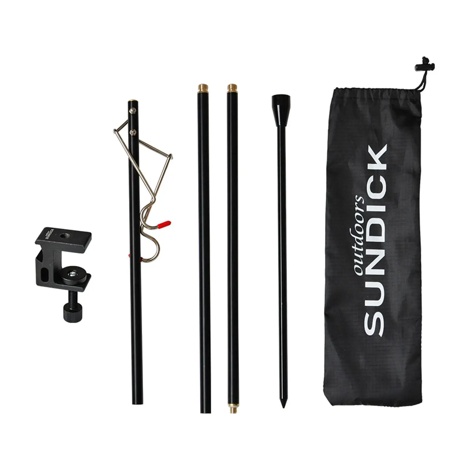

Camping Lantern Stand Lightweight Alloy Lamp Pole Hanger Holder 2 Hooks Set