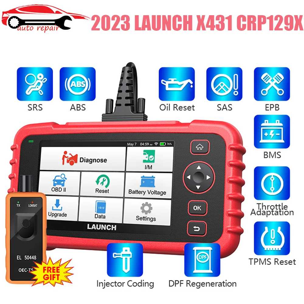 Считыватель кодов Launch X431 CRP129X OBD2, диагностические инструменты для двигателя ABS SRS AT Oil SAS EPB TPMS Reset Creader129X OBDII launch