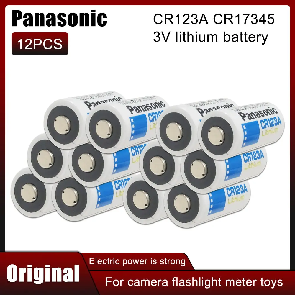 

12 шт., литиевая батарея Panasonic 3 в CR123 CR 123A CR17345 16340 cr123a