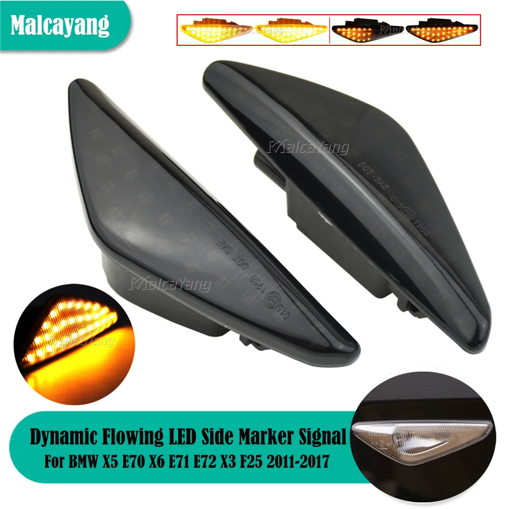 

1 Pair LED Dynamic Blinker Side Marker Turn Signal Light For BMW X3 F25 X5 E70 X6 E71 ActiveHybrid E72 2007-2014