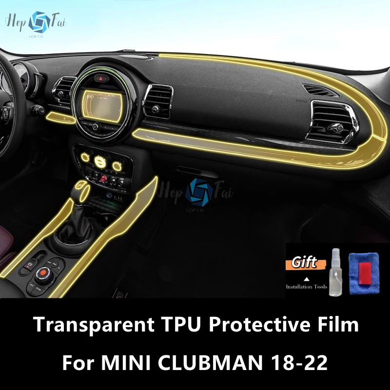 

For MINI CLUBMAN 18-22 Car Interior Center Console Transparent TPU Protective Film Anti-scratch Repair Film Accessories Refit