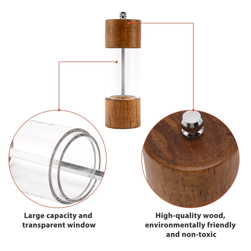 SEWS-Мельница для перца Прозрачная мельница Измельчение соли Керамический