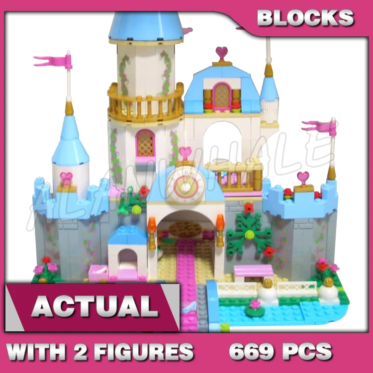 

669pcs Princess Cinderella's Romantic Castle Royal Ball River Bridge Flowers SY325 Building Blocks Sets Compatible With Model