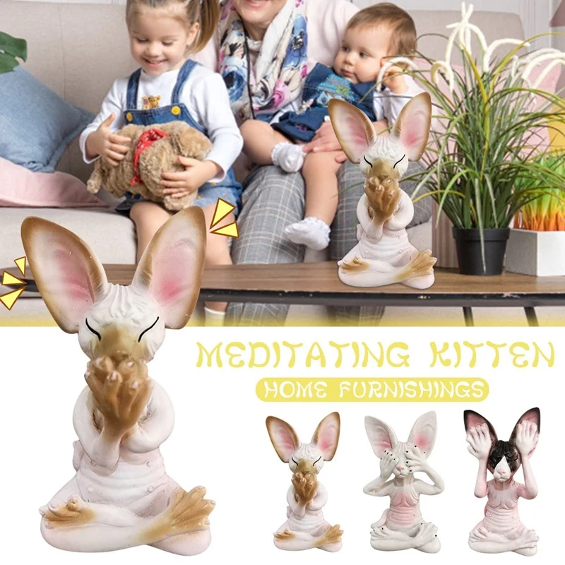 

Медитация, искусственная кошка, разитация, коллекционные фигурки, миниатюрный Декор ручной работы дзен, фигурки Йога, домашний декор