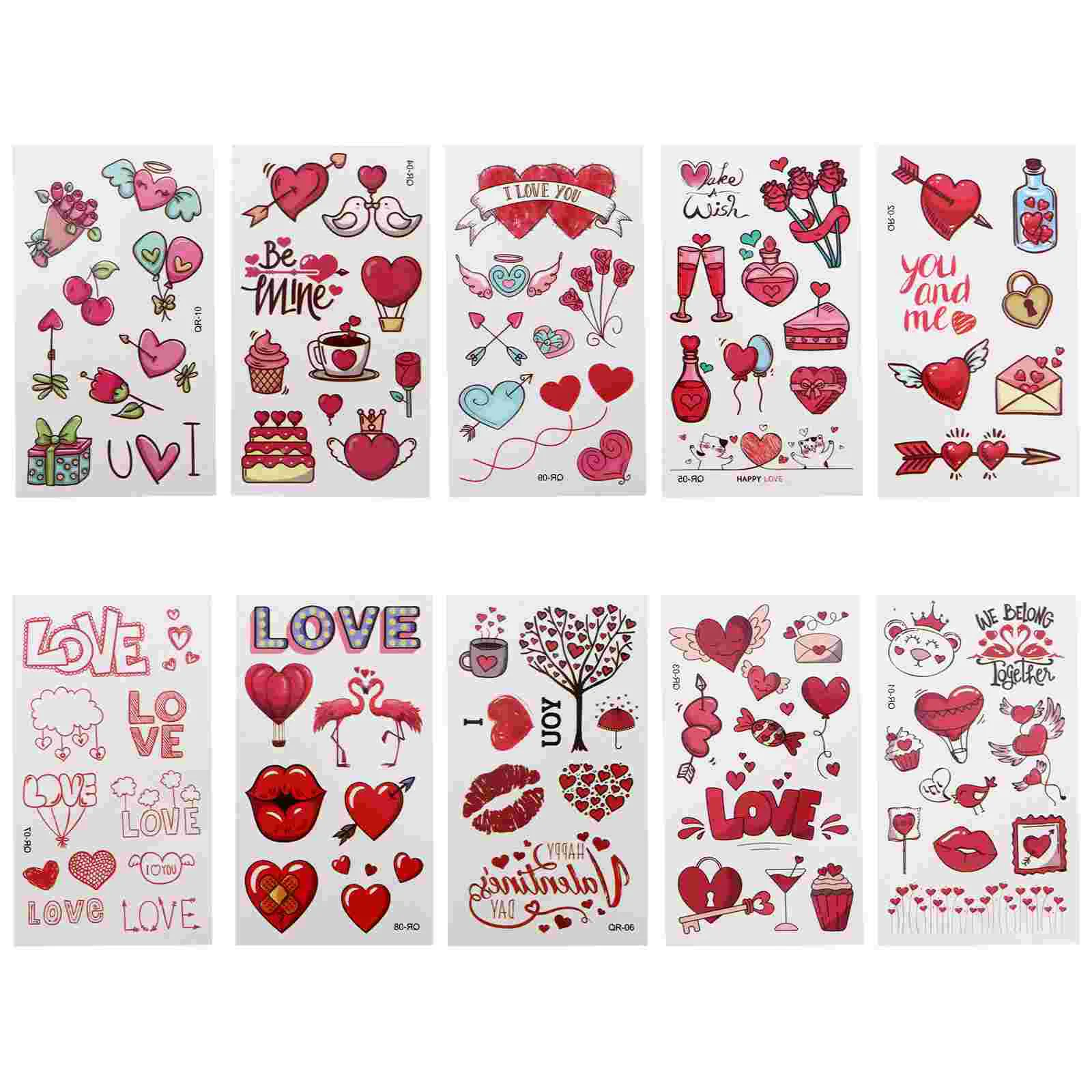 

Valentines Day Stickers Valentine¡¯s Party Favor Tattoos Decals Temporary Heart Waterproof For children