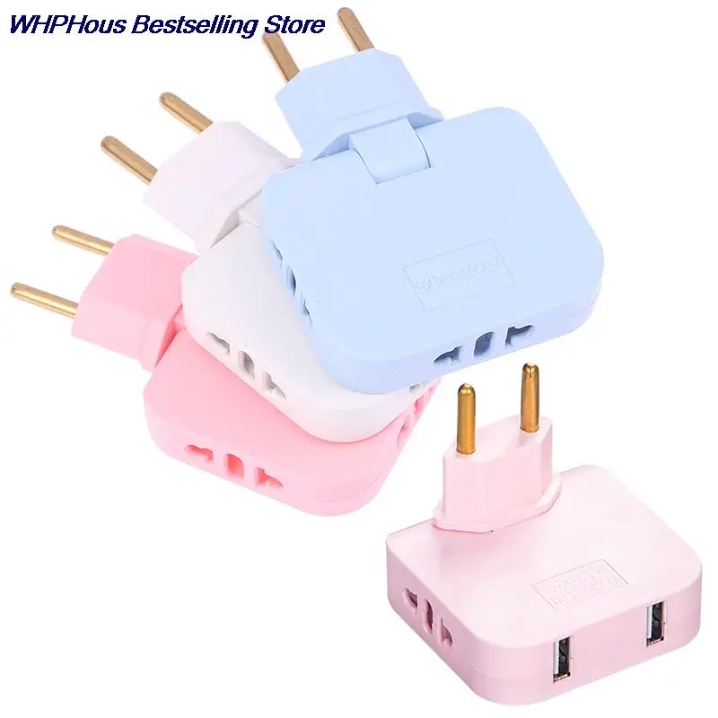 

European Regulation 1 In 3 Convenient Rotary Plug Germany France Russia Spain Travel Lightweight Universal EU Adapters