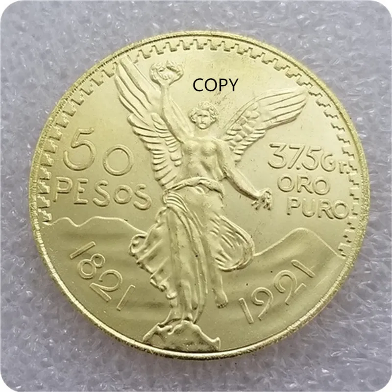 

Antique Crafts 1821-1921 Mexico 100th Anniversary 50 Peso Replica (Copy Coin)