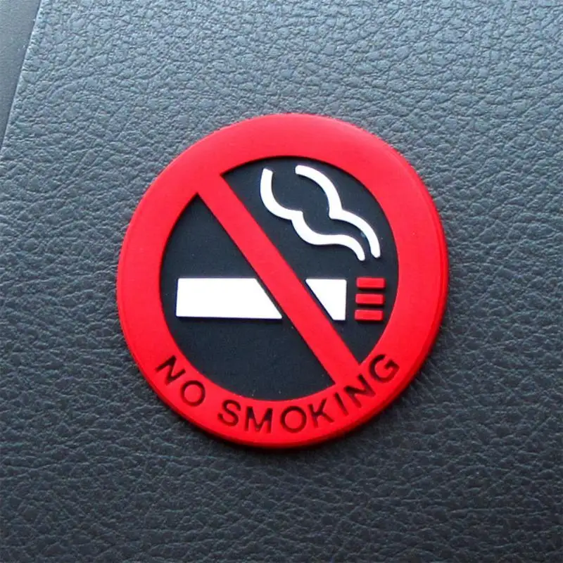 

5pcs No Smoking Car Stickers Styling Round Red Sign Vinyl Sticker Use For Car Glass Business Door Universal Auto Accessories