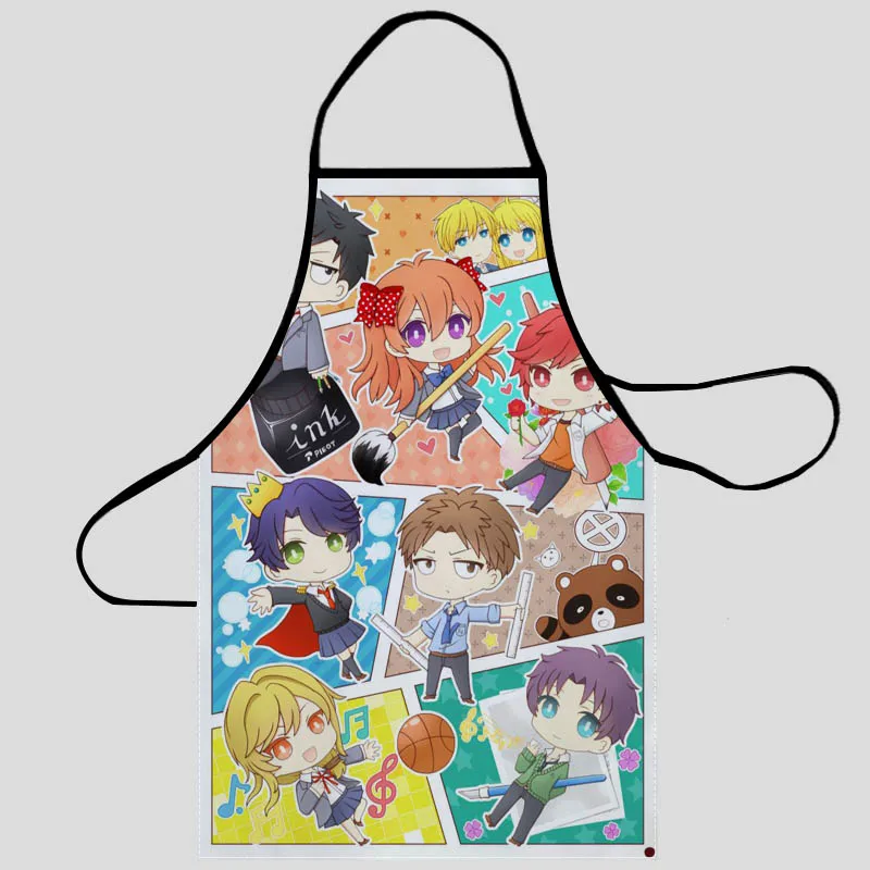 

Фартуки для кухни New геккан Shoujo Nozaki-Kun, фартуки для женщин, ткань Оксфорд, чистящие передники, домашнее приготовление еды