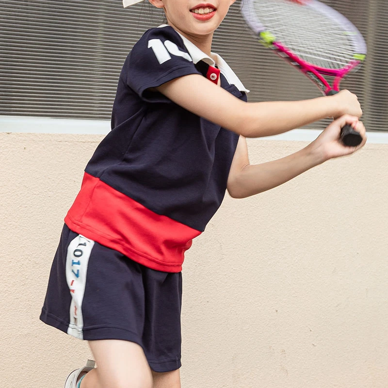 Criscky 2022 New Lapel Short Sleeve Patchwork Printing Clothing Set Fashion Casual Sports 2 Pieces Latest Casual Tops And Shorts