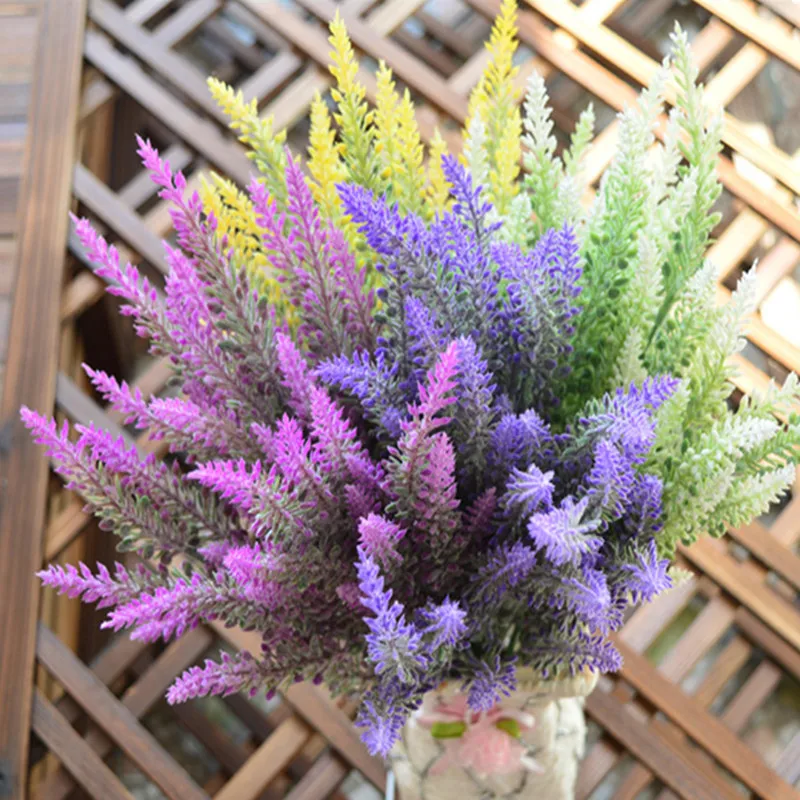 

Five Forks 25 Heads Lavender Artificial Flowers Wedding Decoration Simulation Plant Bouquet Home Table Furnishings Ornament