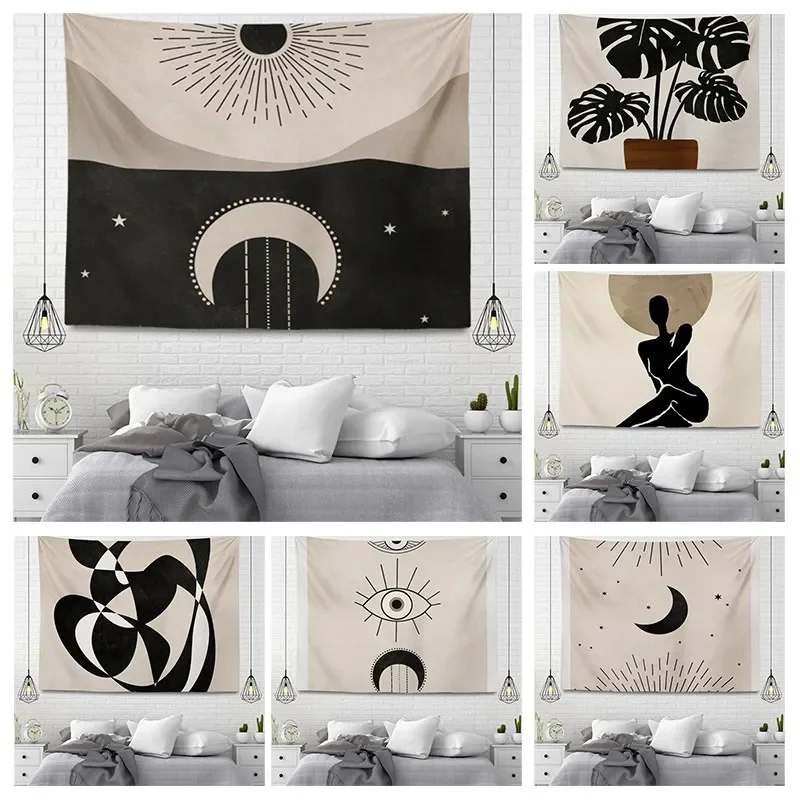 Настенный гобелен с растениями эстетическое украшение для домашней комнаты