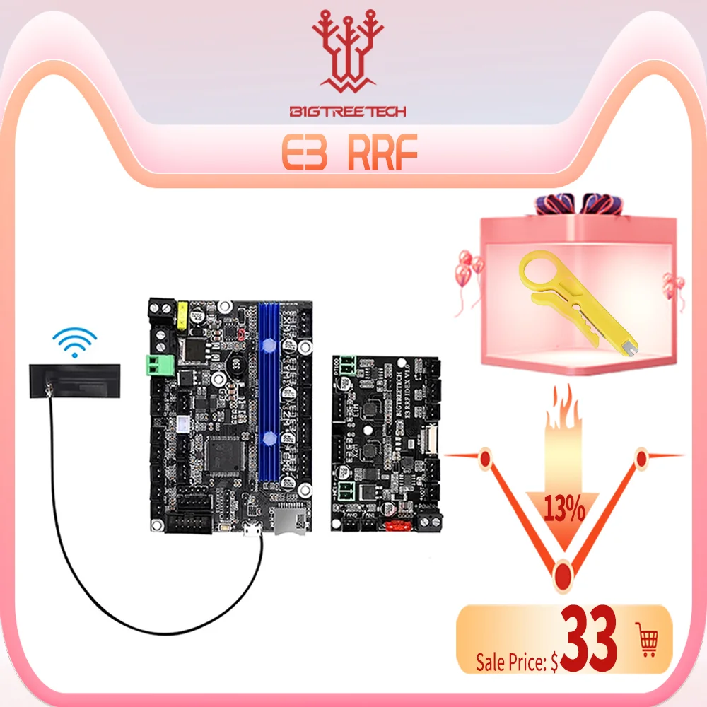 

BIGTREETECH E3 RRF V1.1 32 Bit With E3 RRF IDEX V1.0 Expansion Board Support To Independent Extruder Wifi for Ender 3/5 CR10