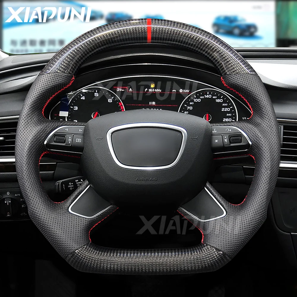 

Рулевое колесо из углеродного волокна, подходит для Audi A4 2013 / A4L 2013-2015 / A6L 2014-2018, Гоночное колесо на заказ